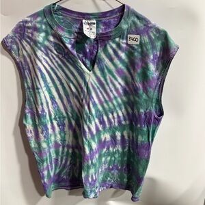 #3400-Jerzees Tie-Dye Tee in Purple, Teal & White